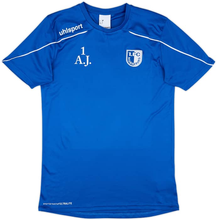 2017-18 Magdeburg Uhlsport Player Issue Training Shirt A.J #1 - 8/10 - (M)