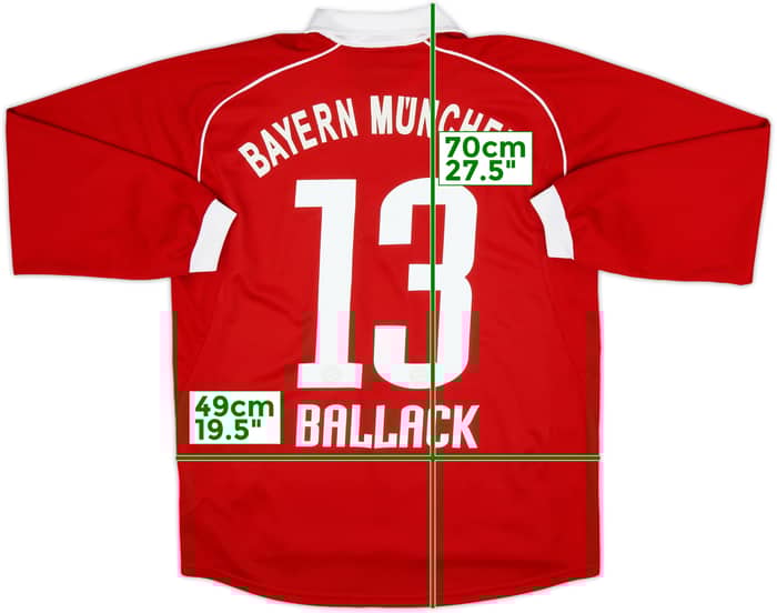 2005-06 Bayern Munich Home L/S Shirt Ballack #13 - 5/10 - (XL.Boys)