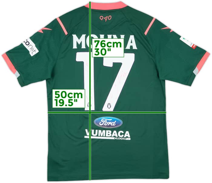 2021-22 Crotone Match Issue Coppa Italia Signed Fourth Shirt Molina #17