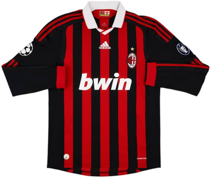 2009-10 AC Milan Home L/S Shirt #15 - 7/10 - (M)
