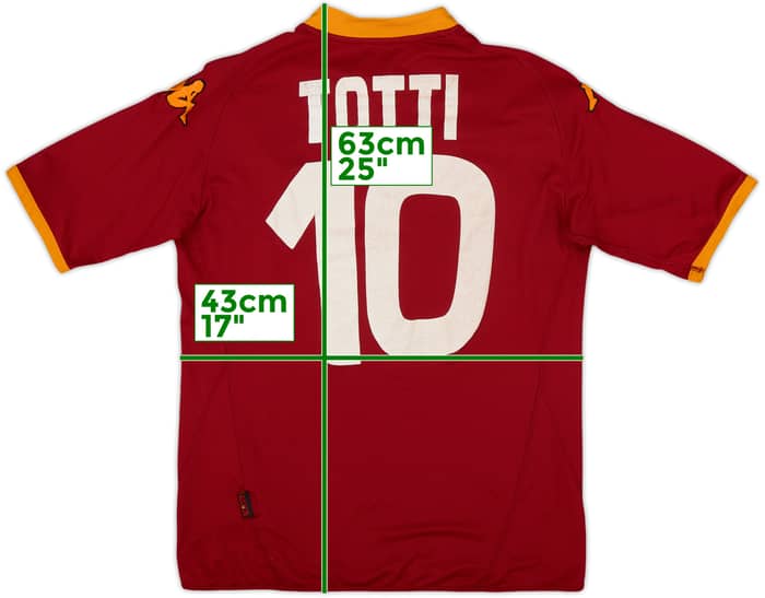 2007-08 Roma Home Shirt Totti #10 - 6/10 - (M)
