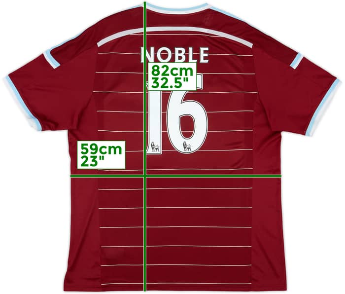 Camiseta de local del West Ham 2014-15 Noble #16 - 6/10 - (XXL)