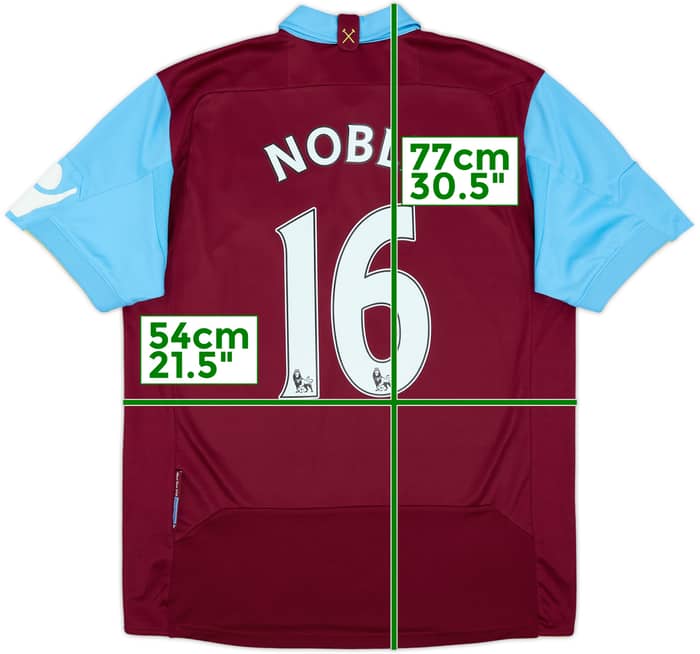 2010-11 West Ham Home Shirt Noble #16 - 9/10 - (S)
