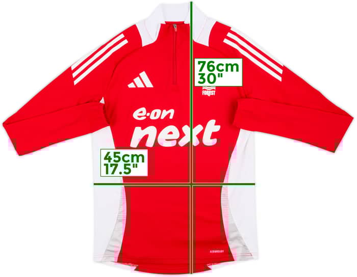 2024-25 Nottingham Forest adidas 1/4 Zip Training Top - 8/10 - (S)