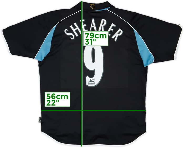 2000-01 Newcastle Away Shirt Shearer #9 - 9/10 - (XL)