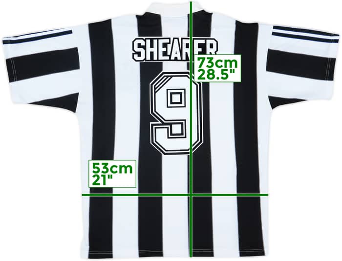 1995-97 Newcastle Home Shirt Shearer #9 - 8/10 - (L)