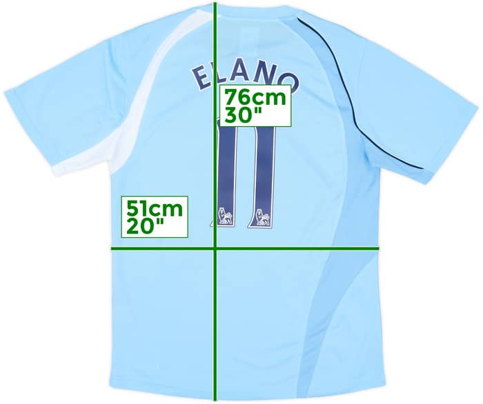 2008-09 Manchester City Home Shirt Elano #11 - 8/10 - (M)