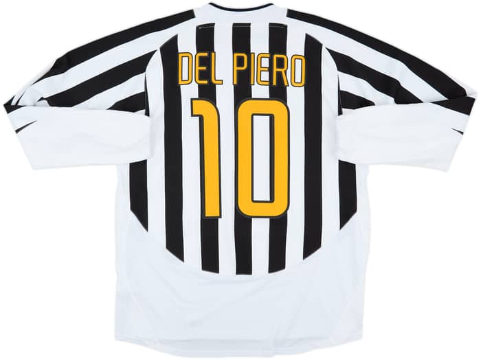 2003-04 Juventus Home L/S Shirt Del Piero #10 - 9/10 - (XL)