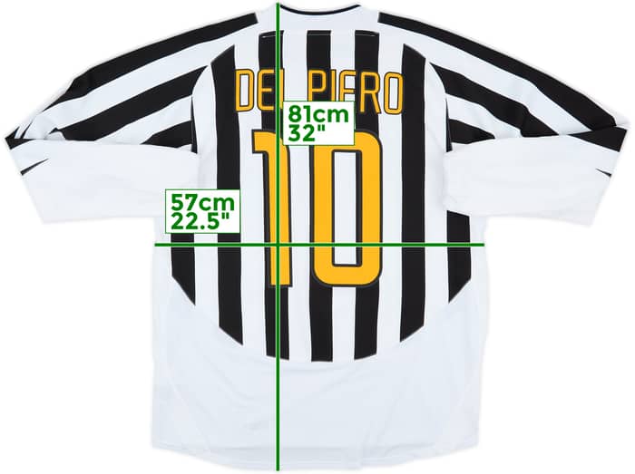 2003-04 Juventus Home L/S Shirt Del Piero #10 - 9/10 - (XL)