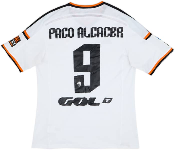 2014-15 Valencia Home Shirt Paco Alcacer #9 - 7/10 - (L)