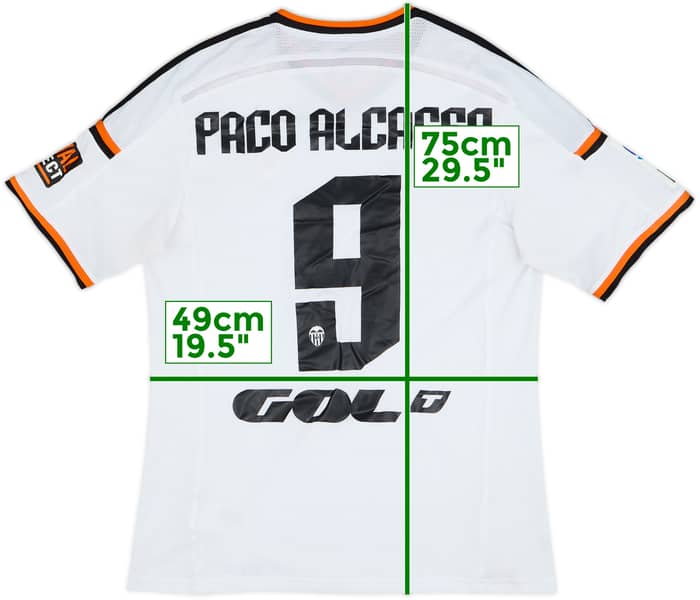 2014-15 Valencia Home Shirt Paco Alcacer #9 - 7/10 - (L)