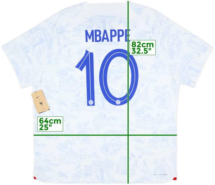 2022-23 France Authentic Away Shirt Mbappe #10 (XXL)