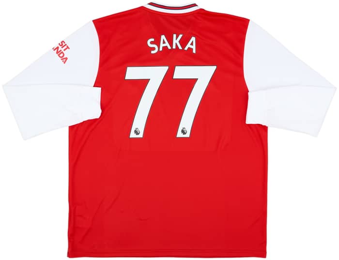 2019-20 Arsenal Home L/S Shirt Saka #77 - 8/10 - (XXL)