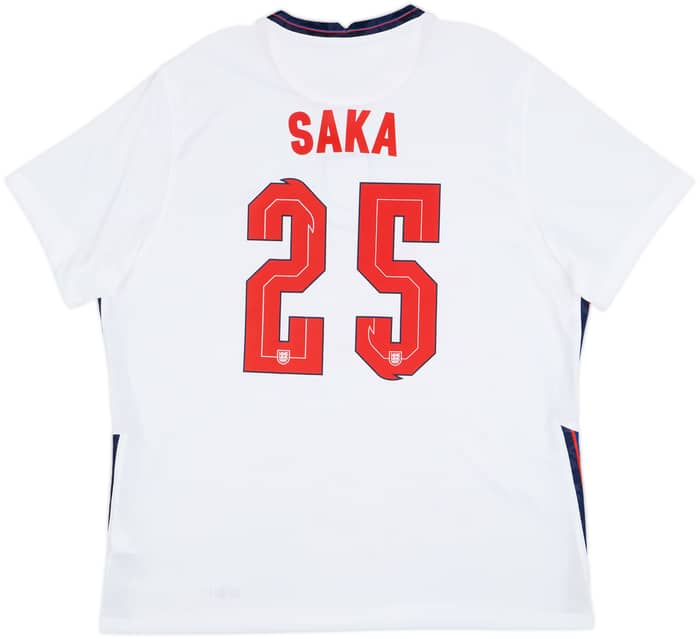 2020-22 England Home Shirt Saka #25 - 8/10 - (XXL)