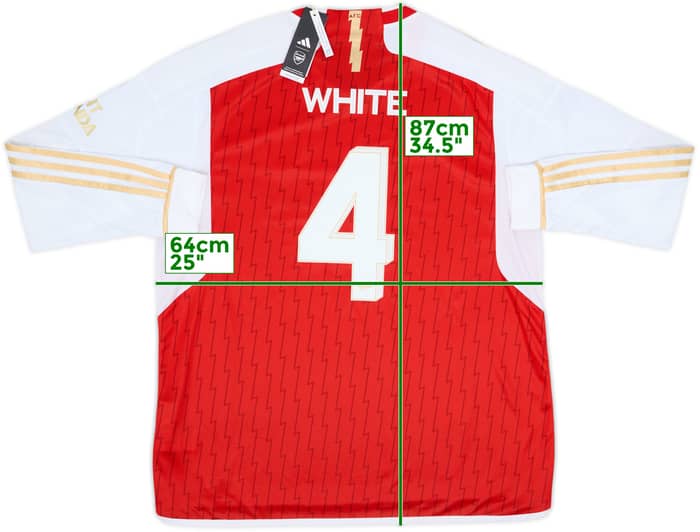 2023-24 Arsenal Home L/S Shirt White #4 (XXL)