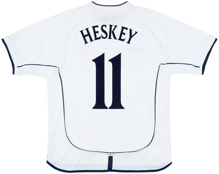2001-03 England Home Shirt Heskey #11 - 8/10 - (L)
