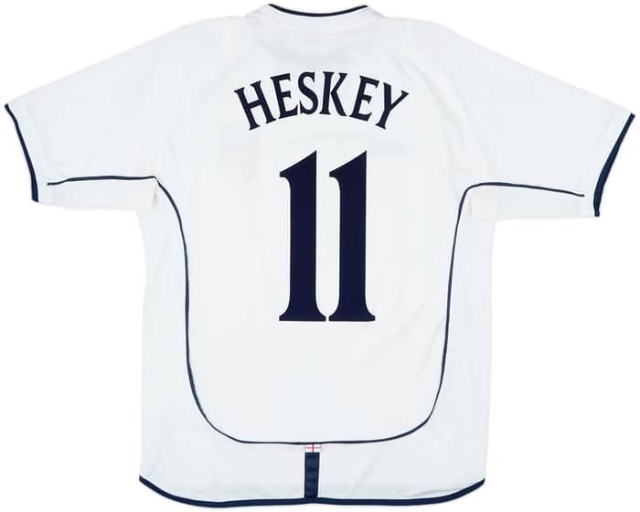 2001-03 England Home Shirt Heskey #11 - 8/10 - (L)