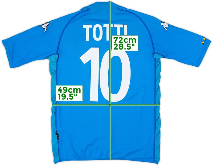 2002 Italy Home Shirt Totti #10 - 6/10 - (L)