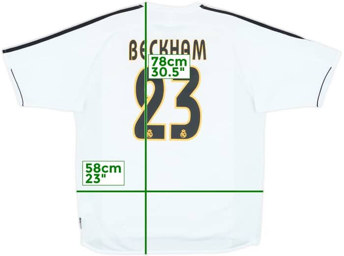 2003-04 Real Madrid Home Shirt Beckham #23 - 7/10 - (L)