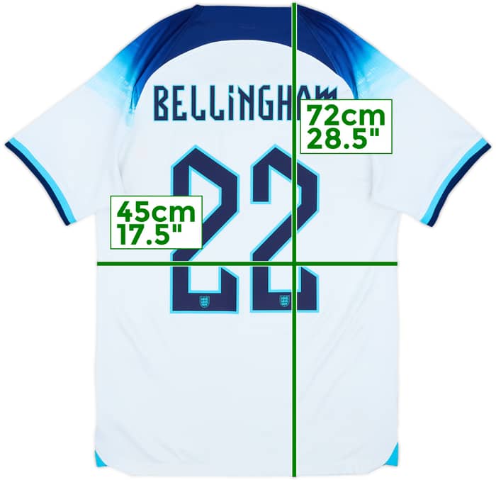 2022-23 England Home Shirt Bellingham #22 - 6/10 - (S)
