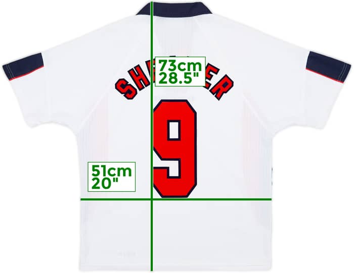 1997-99 England Home Shirt Shearer #9 - 5/10 - (M)