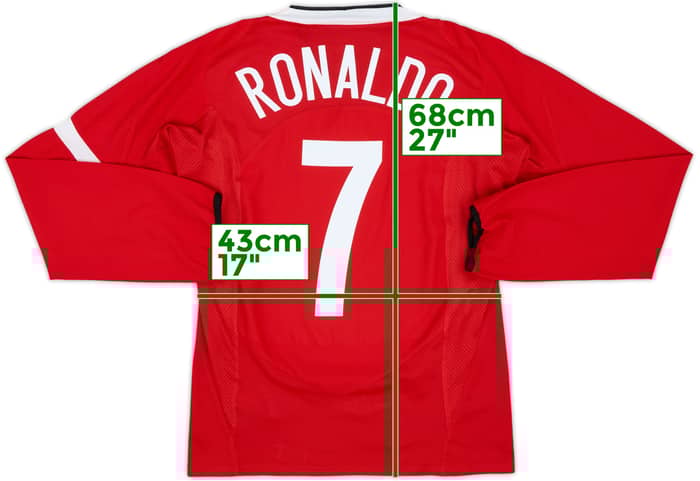 2004-06 Manchester United Home L/S Shirt Ronaldo #7 - 6/10 - (S)