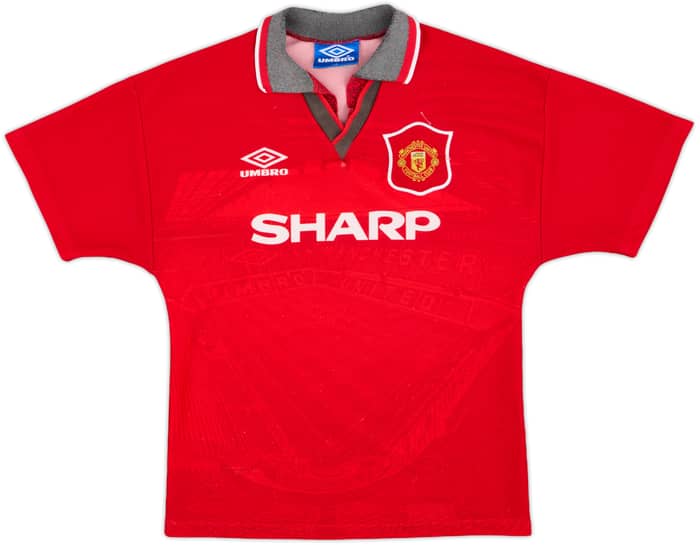 1994-96 Manchester United Home Shirt - 6/10 - (L.Boys)