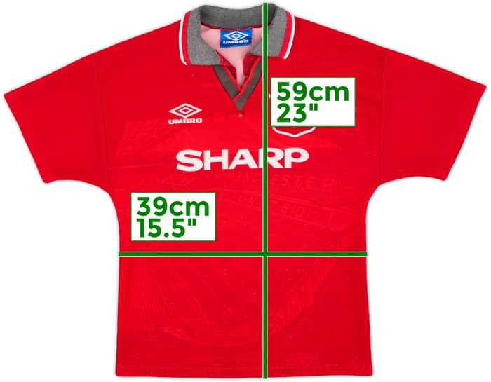 1994-96 Manchester United Home Shirt - 6/10 - (L.Boys)