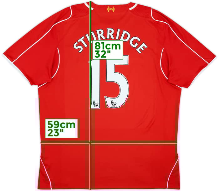 2014-15 Liverpool Home Shirt Sturridge #15 - 7/10 - (XXL)