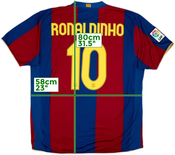 2007-08 Barcelona Home Shirt Ronaldinho #10 - 7/10 - (XL)