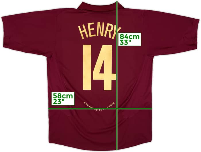 2005-06 Arsenal Home Shirt Henry #14 - 7/10 - (XL)