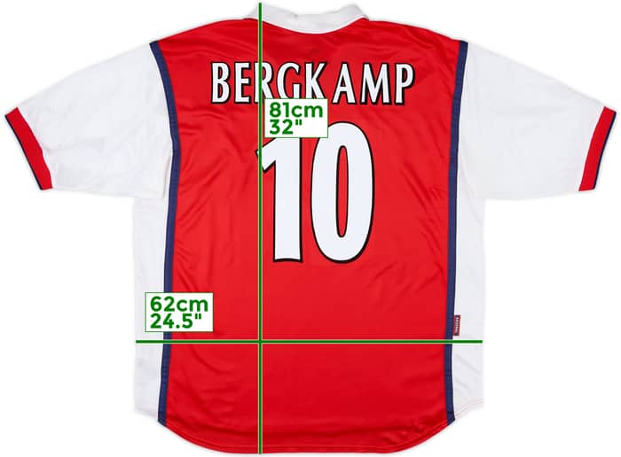 1998-99 Arsenal Home Shirt Bergkamp #10 - 8/10 - (XL)
