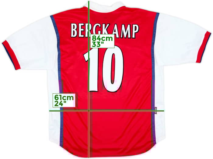 1998-99 Arsenal Home Shirt Bergkamp #10 - 8/10 - (XL)