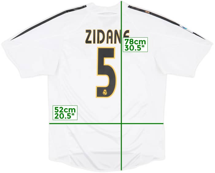 2004-05 Real Madrid Home Shirt Zidane #5 - 6/10 - (M)