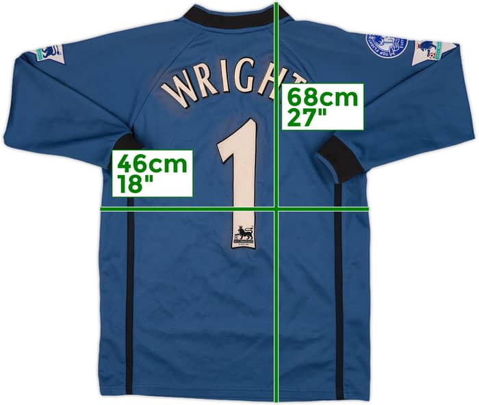 2002-03 Everton GK Shirt Wright #1 - 6/10 - (L.Boys)