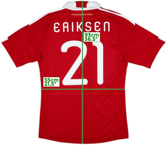 2010-11 Denmark Home Shirt Eriksen #21 - 8/10 - (M)