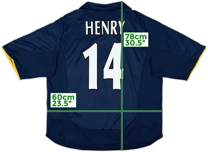 2000-02 Arsenal European Shirt Henry #14 - 9/10 - (XL)
