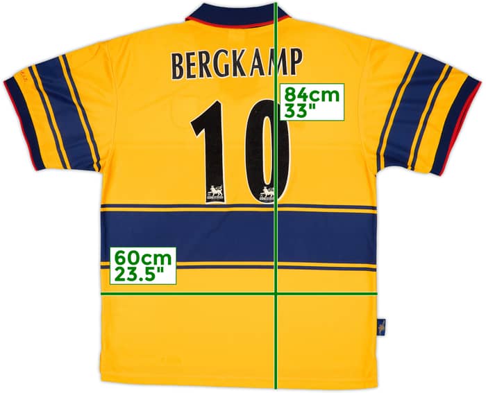 1997-99 Arsenal Away Shirt Bergkamp #10 - 8/10 - (XL)