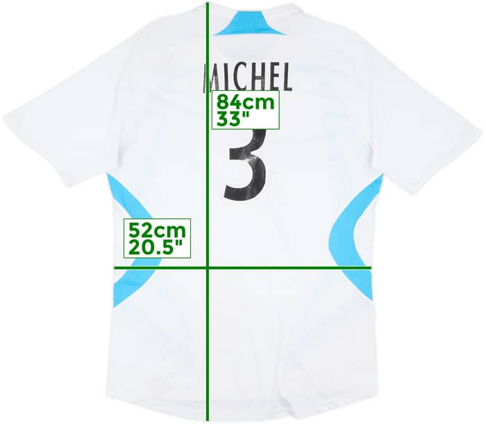 2007-08 Olympique Marseille Home Shirt Michel #3 - 4/10 - (L)