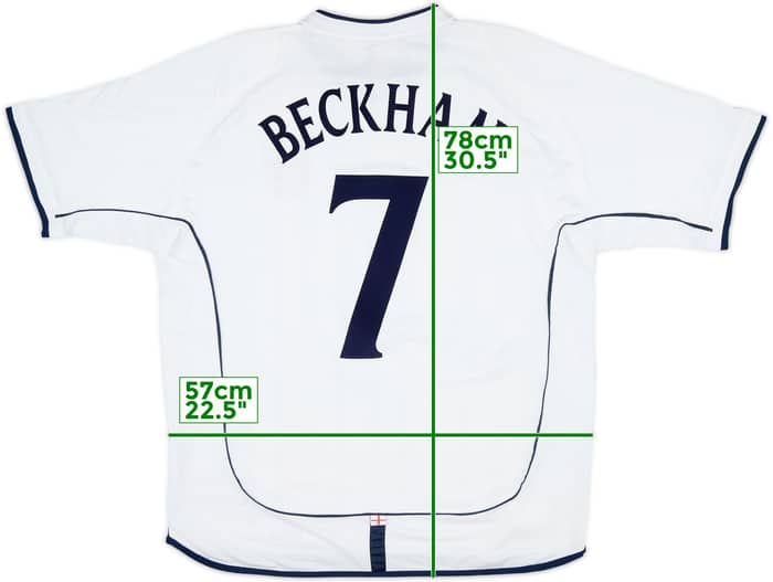 2001-03 England Home Shirt Beckham #7 - 6/10 - (XL)