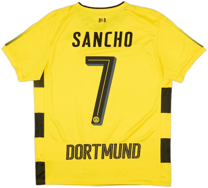 2017-18 Borussia Dortmund Home Shirt Sancho #7 - 8/10 - (XL.Boys)