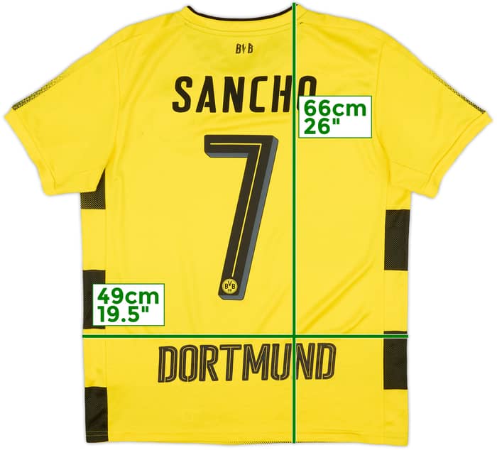 2017-18 Borussia Dortmund Home Shirt Sancho #7 - 8/10 - (XL.Boys)