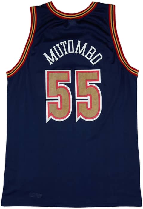 1993-95 Denver Nuggets Mutombo #55 Champion Away Jersey - 6/10 - (XXL)