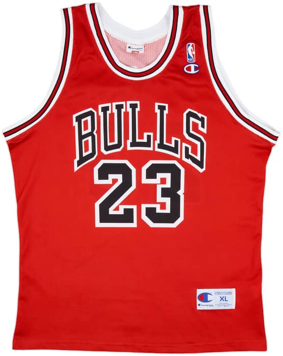 1991-98 Chicago Bulls Jordan #23 Champion Away Jersey - 9/10 - (XL)
