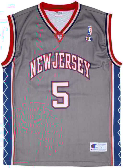 2001-05 New Jersey Nets Kidd #5 Champion Alternate Jersey - 9/10 - (XL)