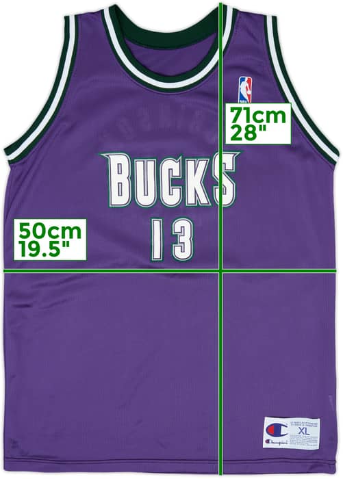 1994-95 Milwaukee Bucks Robinson #13 Champion Away Jersey - 9/10 - (XL.Boys)