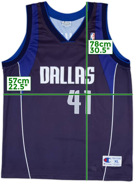 2001-10 Dallas Mavericks Nowitzki #41 Champion Away Jersey - 9/10 - (XL)
