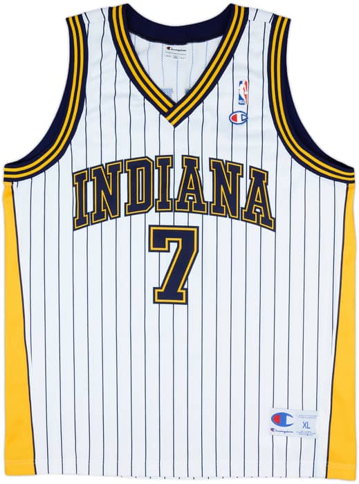 2000-05 Indiana Pacers O'Neal #7 Champion Home Jersey - 9/10 - (XL)