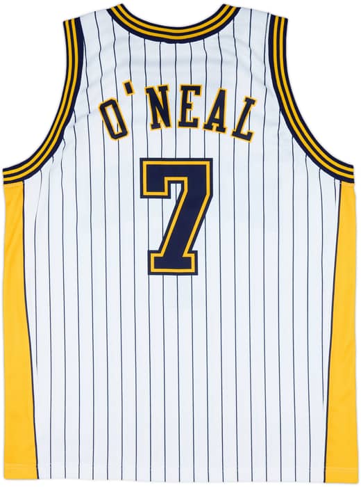 2000-05 Indiana Pacers O'Neal #7 Champion Home Jersey - 9/10 - (XL)