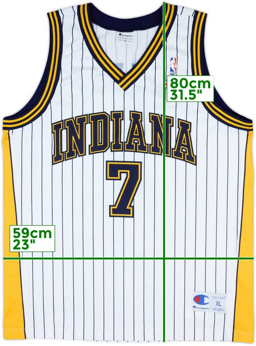 2000-05 Indiana Pacers O'Neal #7 Champion Home Jersey - 9/10 - (XL)